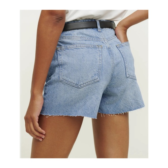Reformation Kelsey High Rise Loose Jean Shorts (Light Wash — 25) - Picture 8 of 8